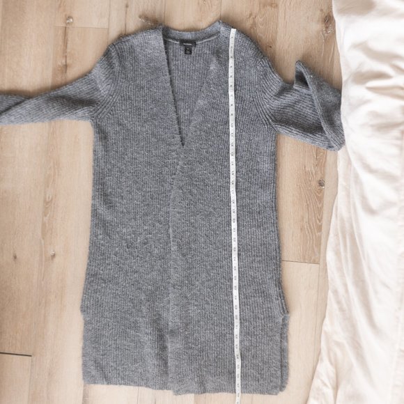 Women’s Halogen Gray‎ Long Open Front Wool Blend Cardigan size M - Picture 11 of 11